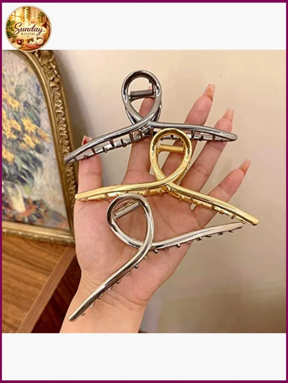 3 Pcs Oversize Metal Butterfly Hair Clips for Long Thick Hair